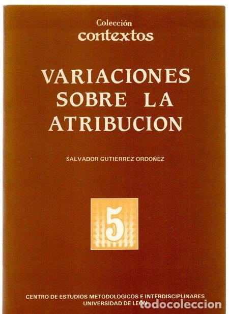Libros: Variaciones sobre la atribuci&oacute;n - Guti&eacute;rrez Ord&oacute;&ntilde;ez, Salvador