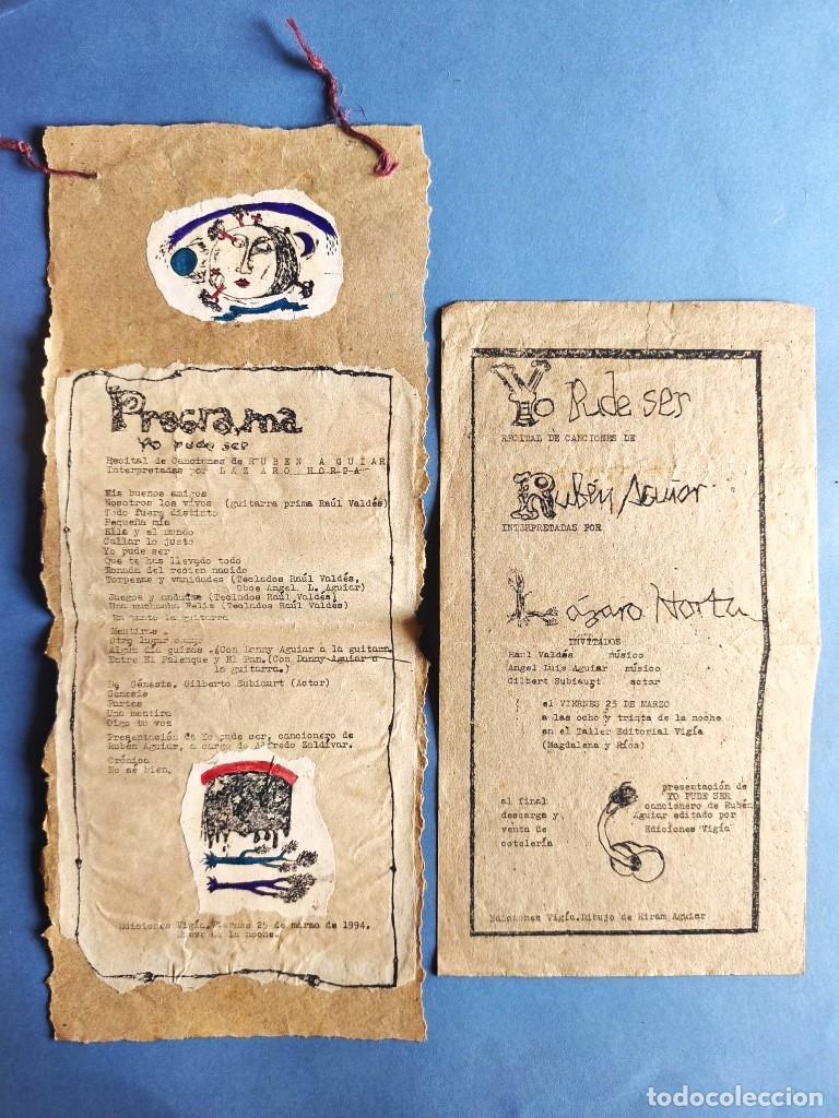 Livros em segunda m&atilde;o: Invitaci&oacute;n y programa. Yo Pude Ser. Recital de canciones de Rub&eacute;n Aguiar, interpretadas por L&aacute;zaro H