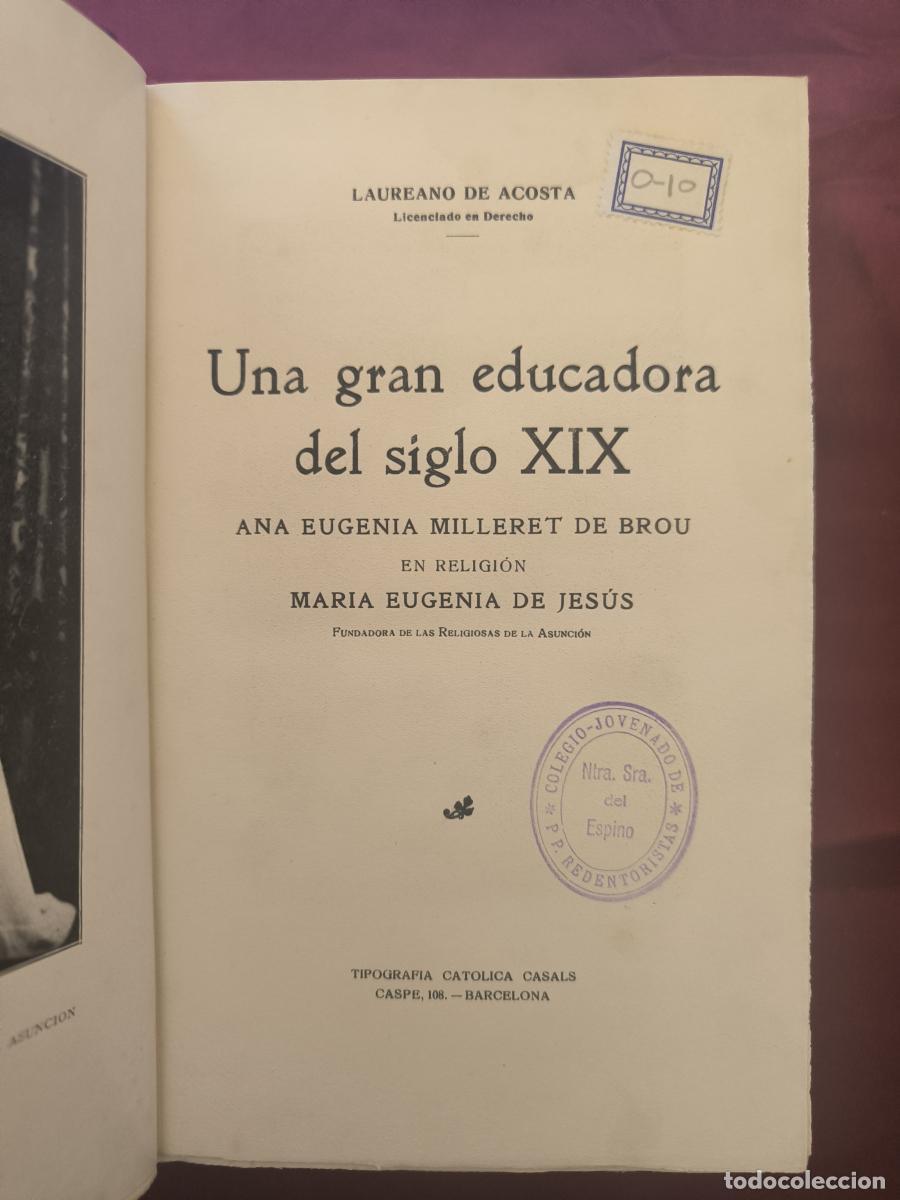 Libros: Una gran educadora del siglo XIX: Mar&iacute;a Eugenia de Jes&uacute;s. - Laureano A. Costa.
