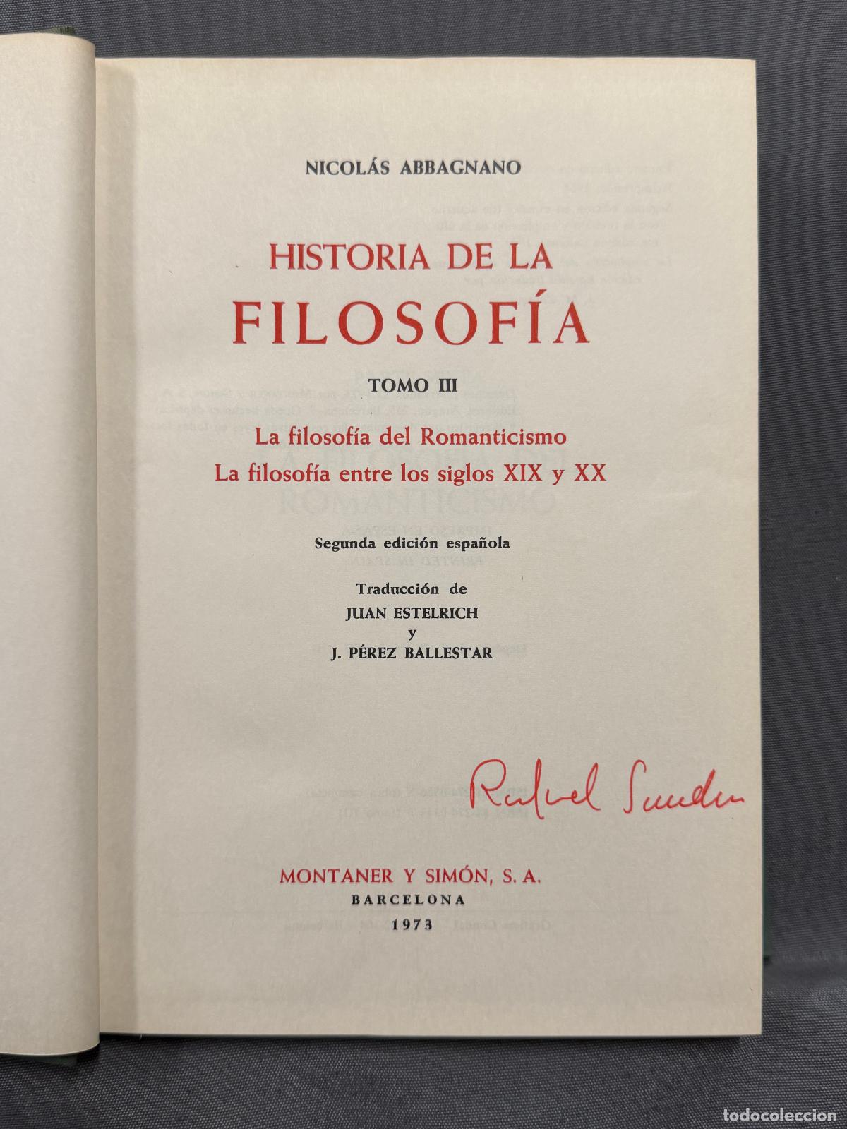 Libros: HISTORIA DE LA FILOSOF&Iacute;A. 3 TOMOS. - ABBAGNANO, NICOL&Aacute;S. - Foto 2