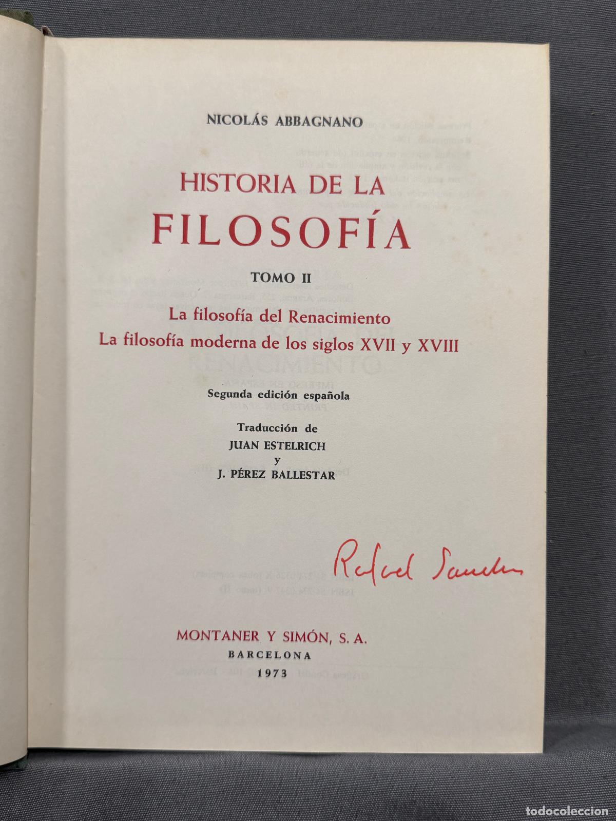 Libros: HISTORIA DE LA FILOSOF&Iacute;A. 3 TOMOS. - ABBAGNANO, NICOL&Aacute;S. - Foto 6