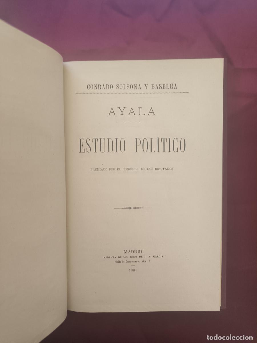 Libros: Ayala: estudio pol&iacute;tico. - Conrado Solsona y Baselga