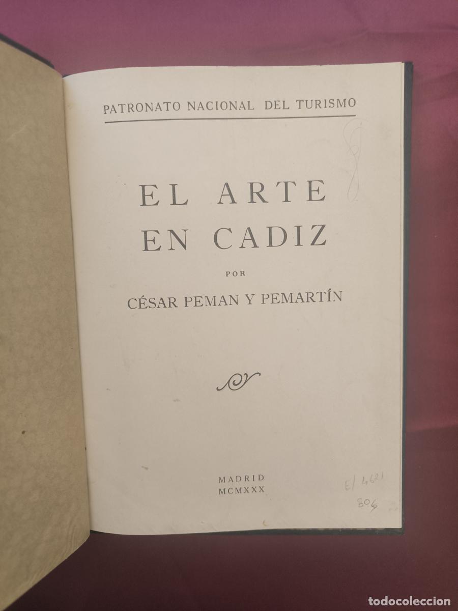 Libros: El arte en C&aacute;diz. - C&eacute;sar Pem&aacute;n y Pemart&iacute;n