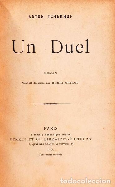Libros: TCHEKHOV. (Anton Pavlovitch) - UN DUEL.
