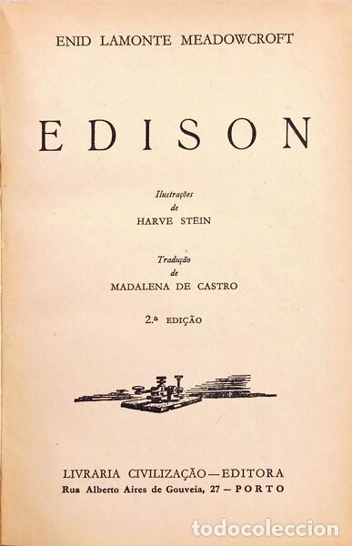 Libros: LAMONTE MEADOWCROFT. (Enid) - EDISON. [2.&ordf; EDI&Ccedil;&Atilde;O] - Foto 2
