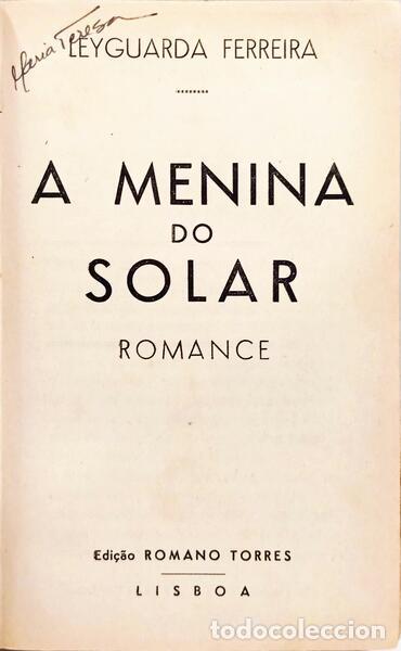 Libros: FERREIRA. (Leyguarda) - A MENINA DO SOLAR. - Foto 2