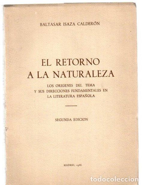 Libros: El retorno a la naturaleza. Los origenes del tema y sus direcciones fundamentales en la literatura e