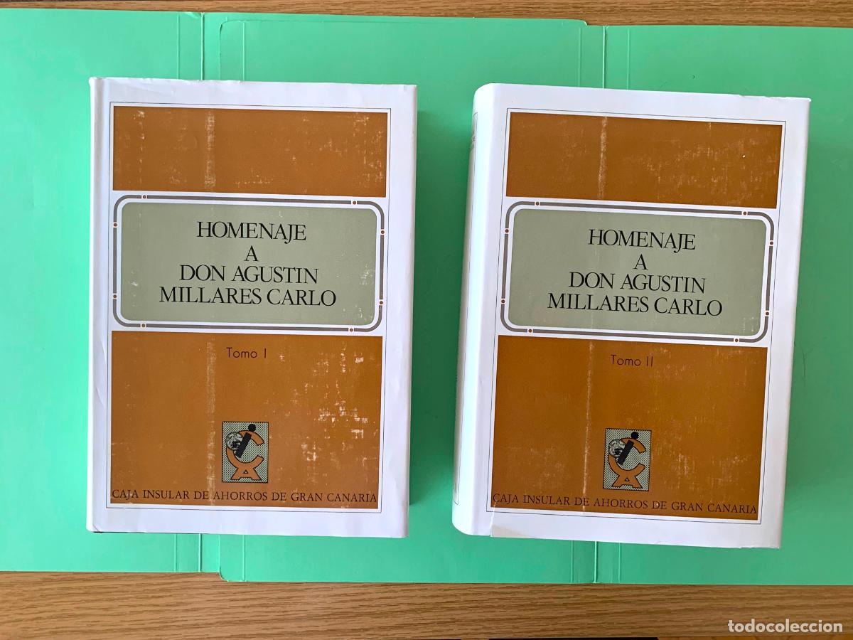 Livres: HOMENAJE A DON AGUST&Iacute;N MILLARES CARLO. 2 tomos (1975) 1&ordf; ed. Obra completa