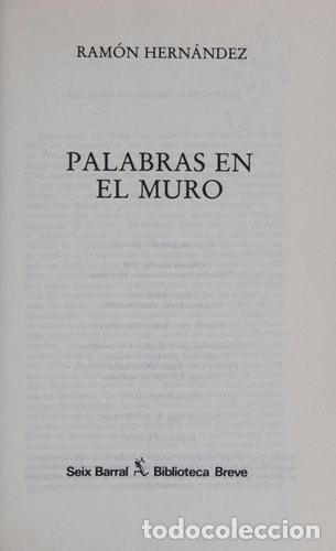 Libros: Palabras en el muro - Ram&oacute;n Hern&aacute;ndez