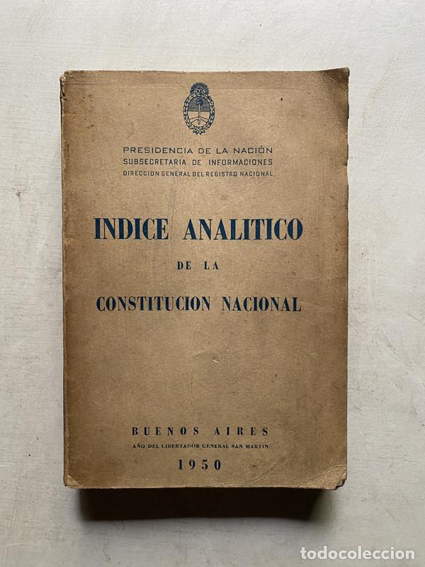 B&uuml;cher: Indice Analitico de la Constitucion Nacional - a