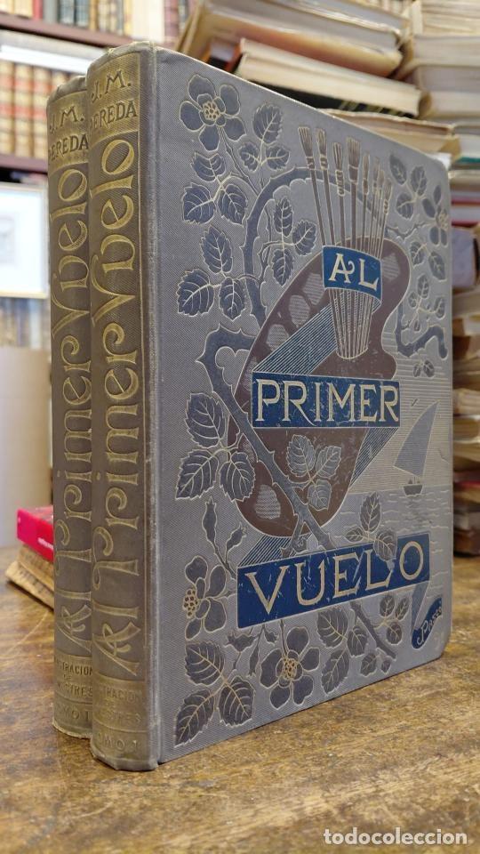 Libros: AL PRIMER VUELO. Idilio Vulgar Ilustraciones de Apeles Mestre. - PEREDA, Jose M&ordf;.