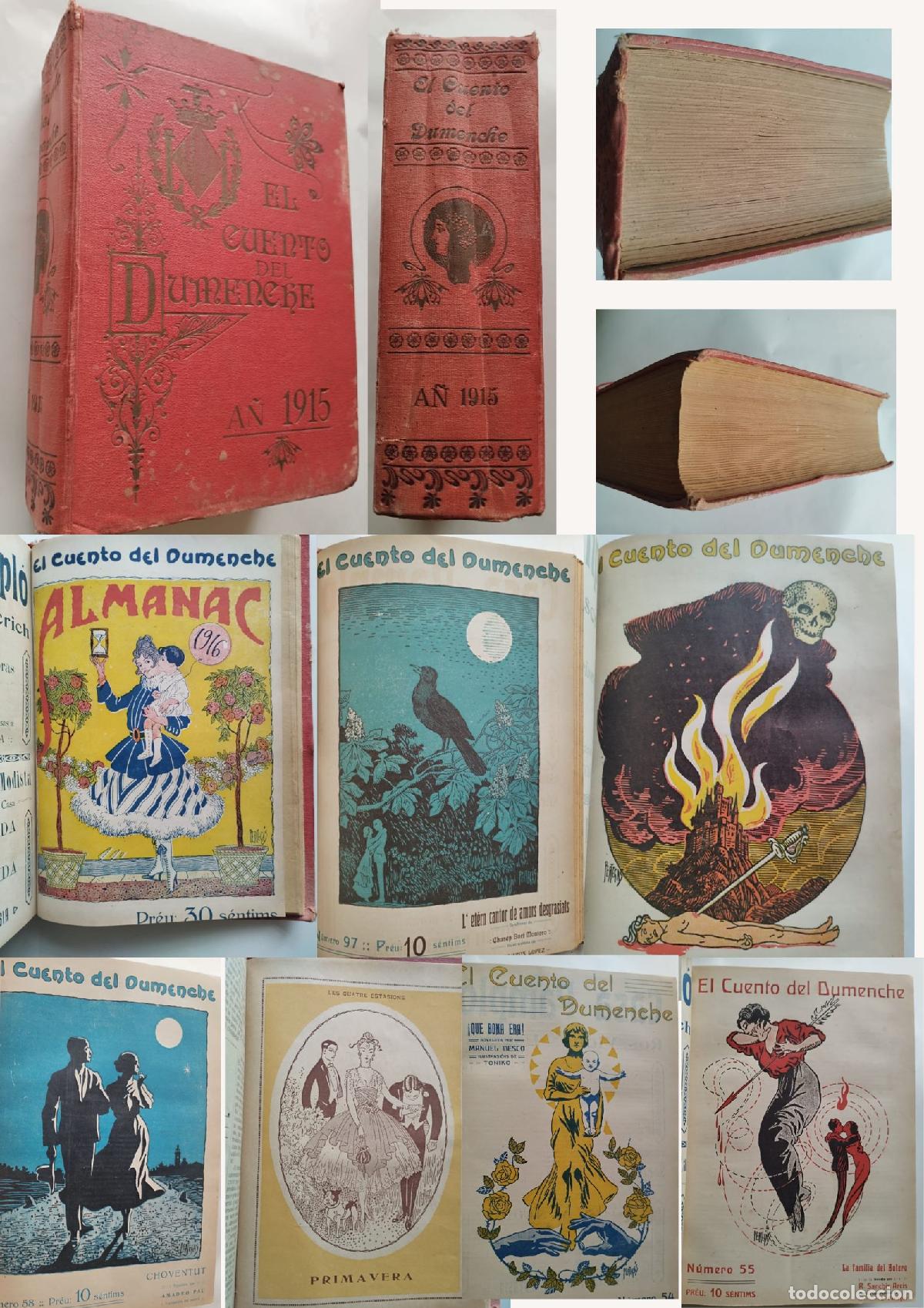 books: EL CUENTO DEL DUMENCHE (TOMO 1915-1916) con portadas de Pertegas, &rdquo;La trovalla&rdquo; Blasco Ib&aacute;&ntilde;ez&hellip; - Sin