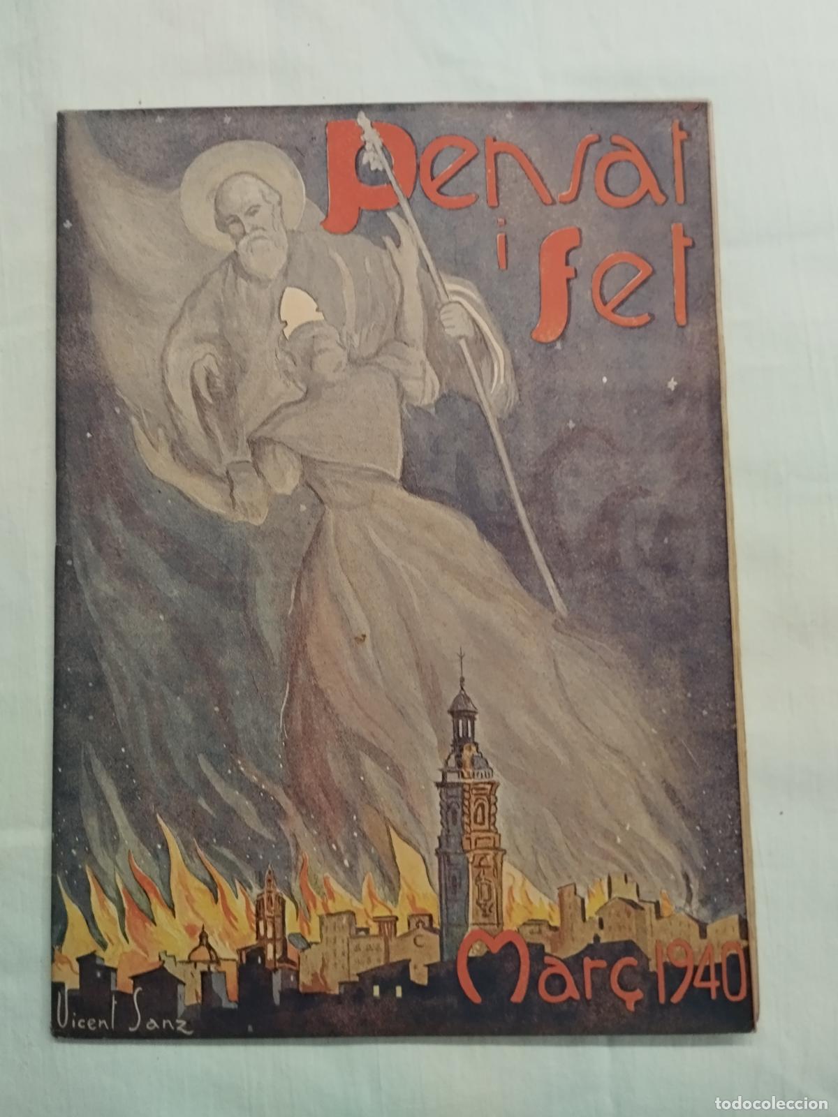 books: PENSAT Y FET N&ordm;31, A&Ntilde;O 1940. ANTIGUA REVISTA FALLERA - Portada de Vicent Sanz