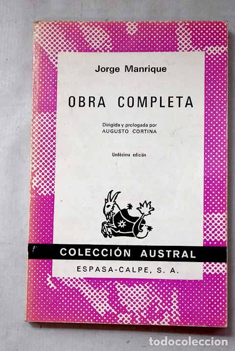 Libros: Obra completa: Manrique, Jorge.- Manrique, Jorge