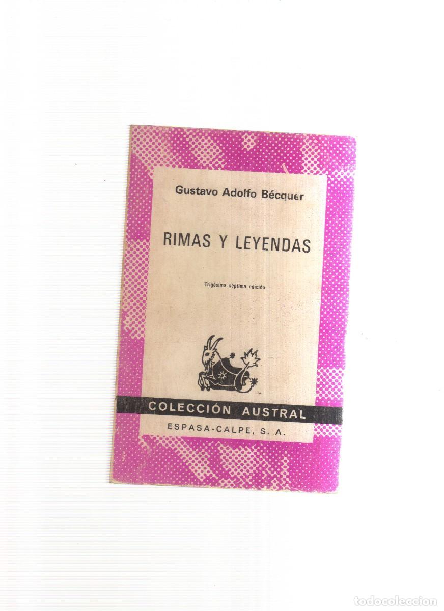 Libros: RIMAS LEYENDAS Y CARTAS GUSTAVO ADOLFO BECQUER