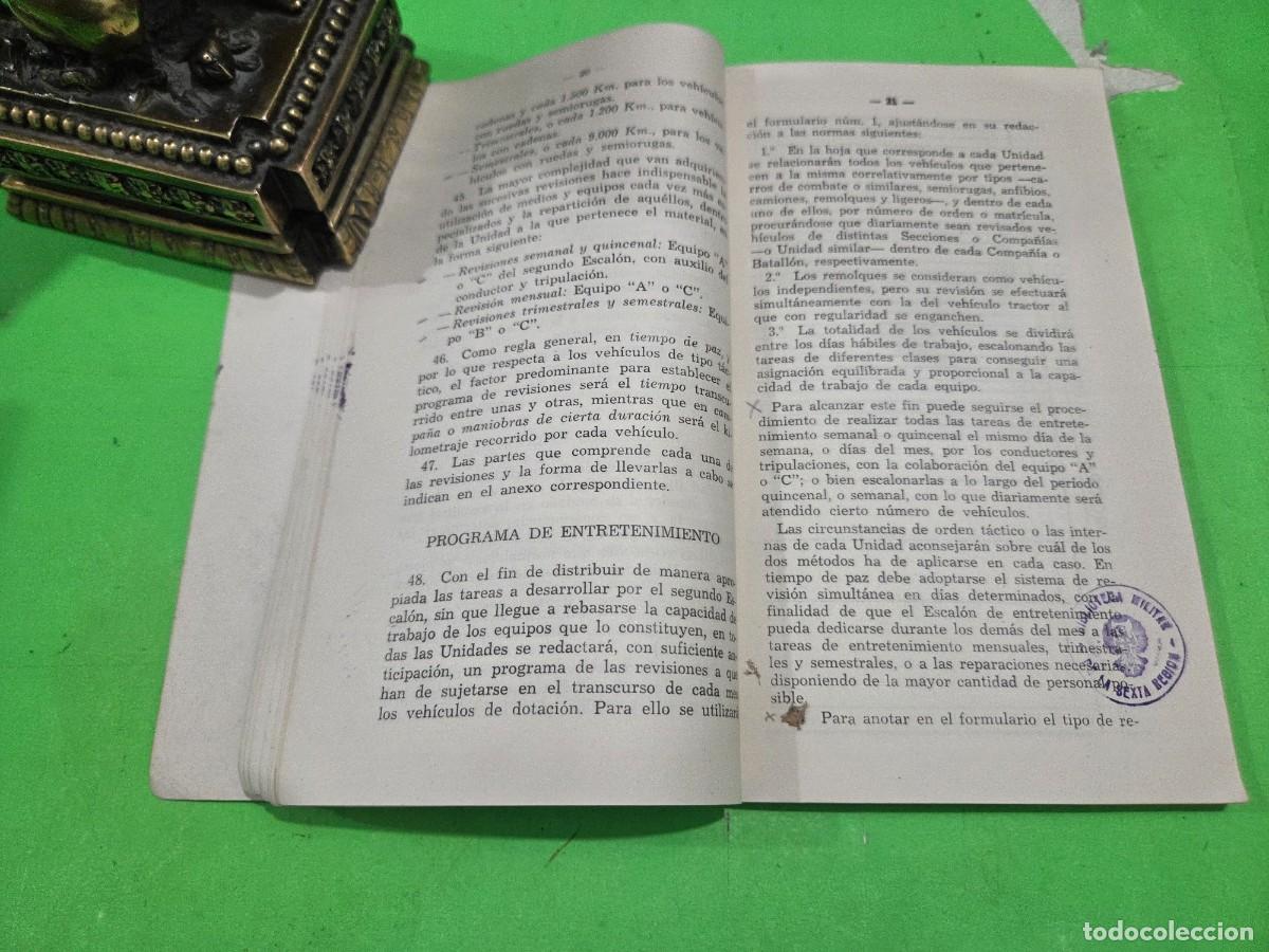 Libros: 1959...&rdquo;&rdquo;REGLAMENTO PARA EL SERVICIO DE ENTRETENIMIENTO DEL MATERIAL AUTOM&Oacute;VIL EN EL EJ&Eacute;RCITO&rdquo;&rdquo;..... - Foto 9