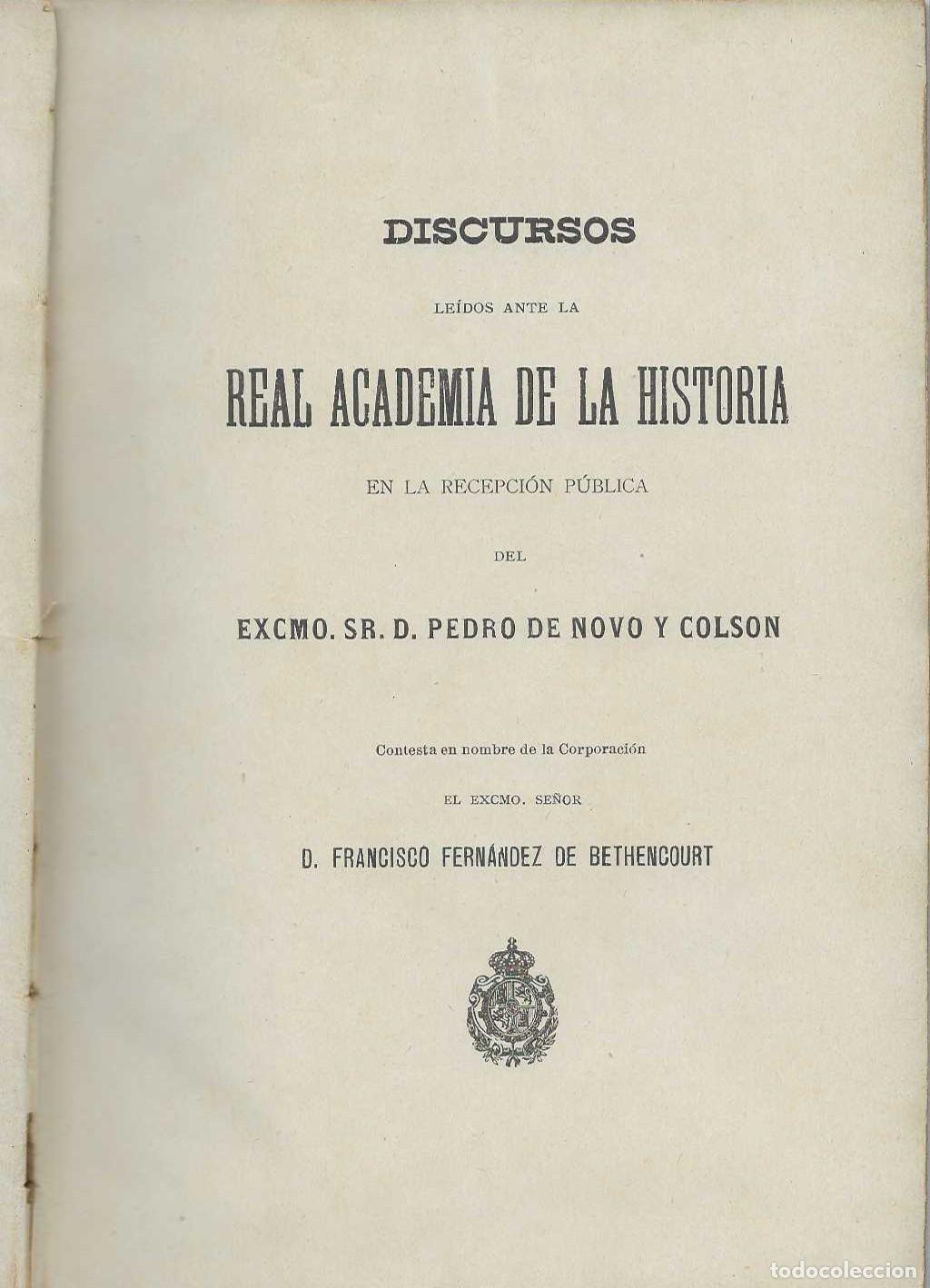 Libros: EL PODER NAVAL. Discurso le&iacute;do ante la Real Academia de la Historia. Contesta D. Francisco Fern&aacute;ndez