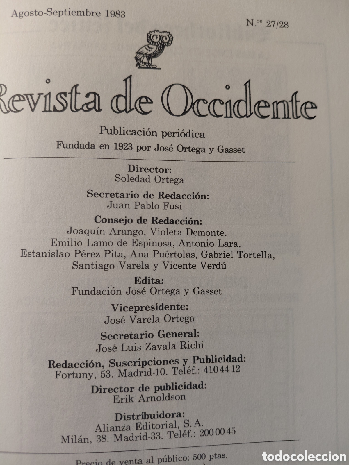 Libros: Revista de Occidente : Madrid villa y Comunidad 1983 - Foto 2