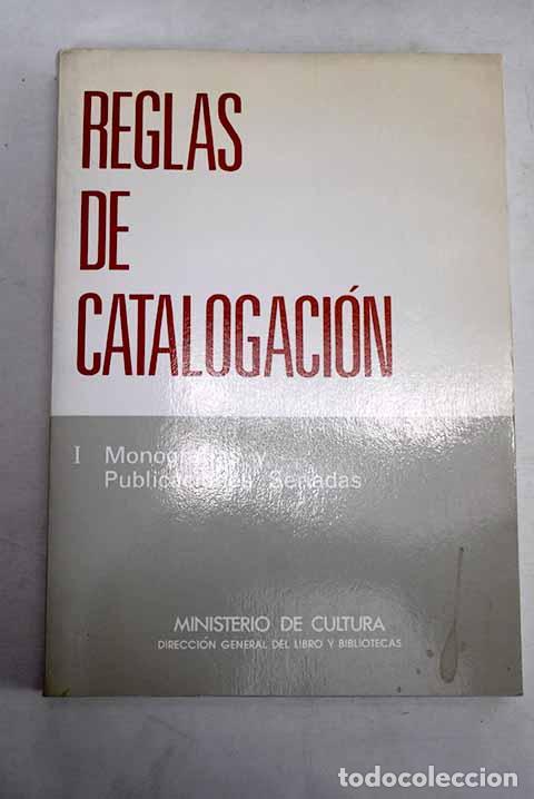 books: Reglas de catalogaci&oacute;n, tomo I