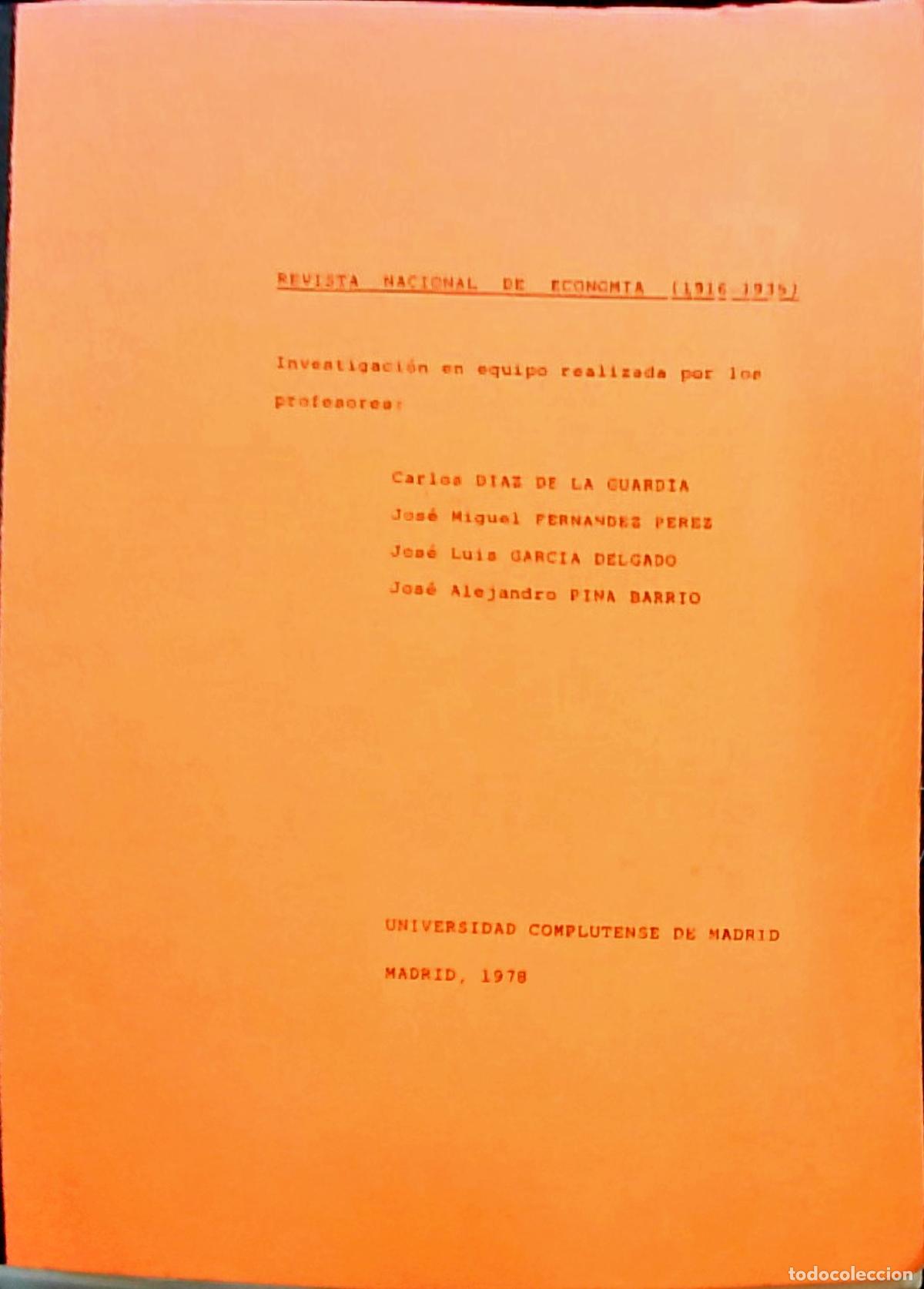 books: Revista Nacional de Econom&iacute;a (1916-1935) - Carlos D&iacute;az de la Guardia y otros: