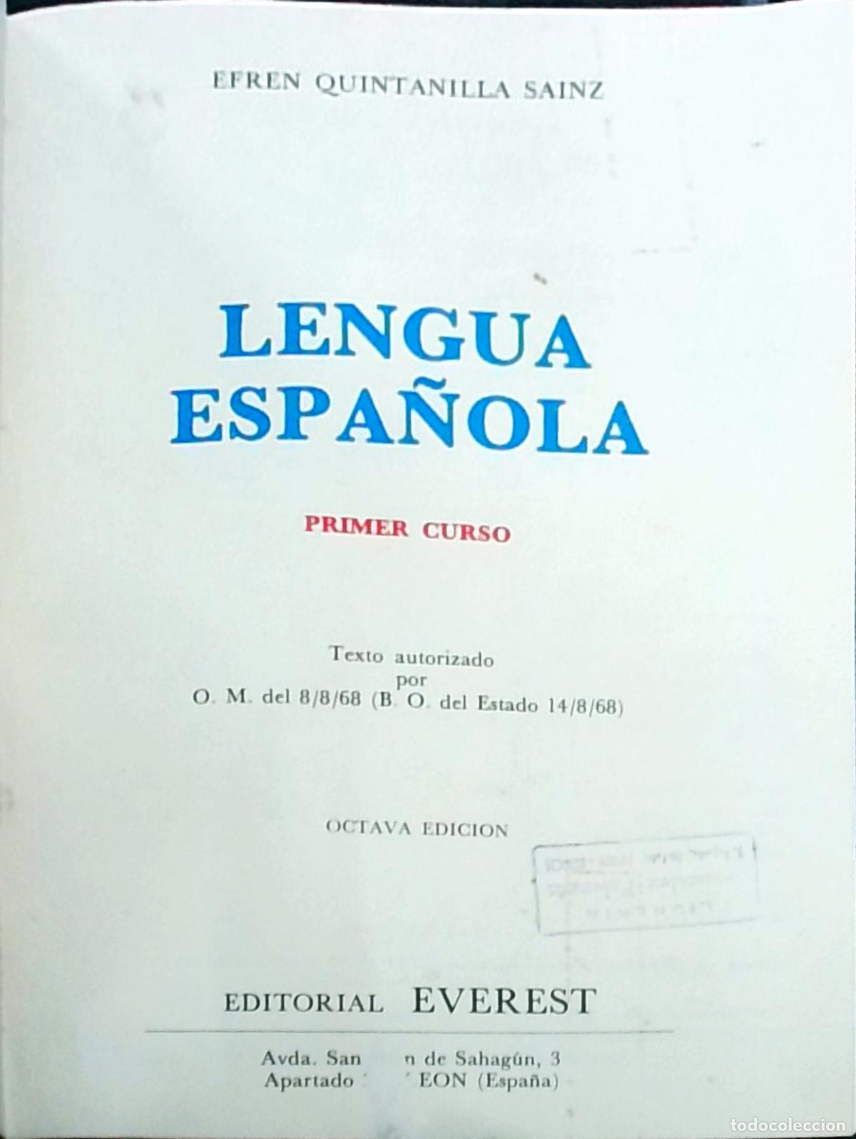 Libri di seconda mano: Lengua Espa&ntilde;ola: 1&ordm;, 2&ordm;, 3&ordm; y 4&ordm; cursos. Cuatro libros encuadernados en un tomo - Efren Quintanilla