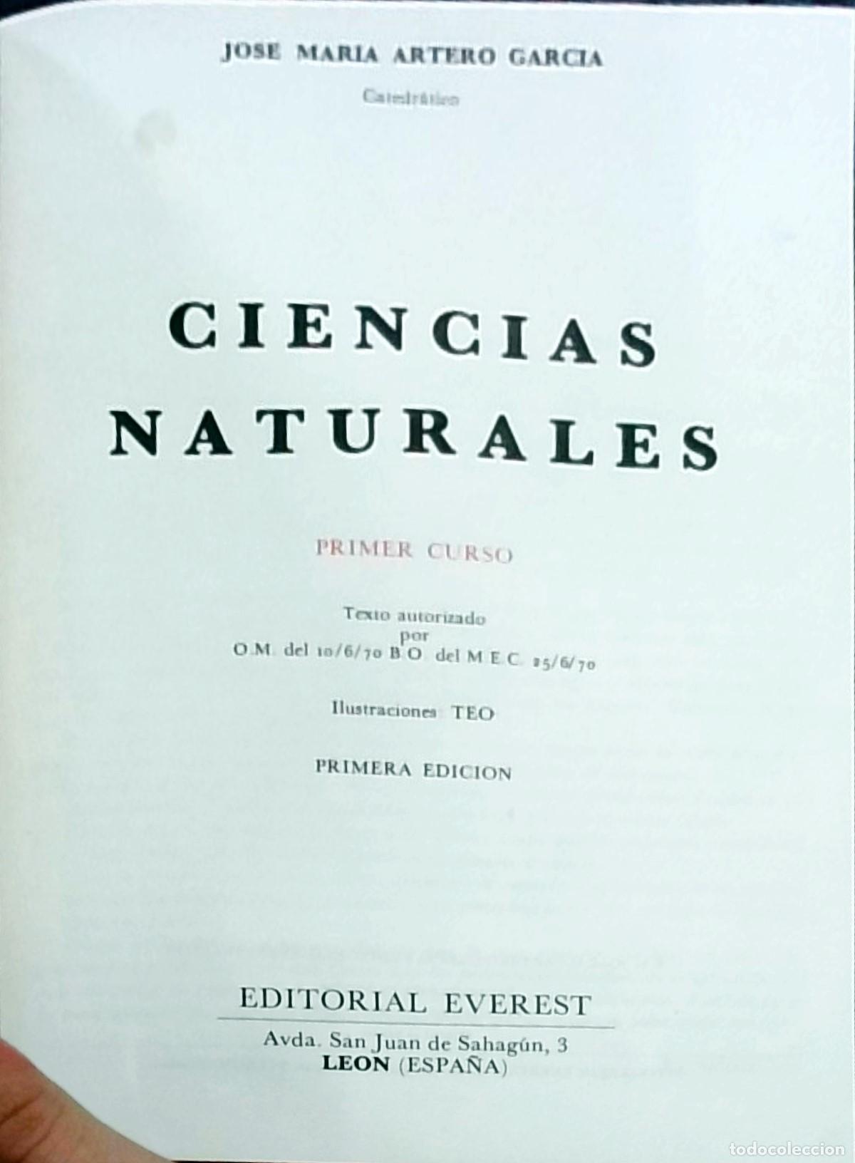 books: Ciencias Naturales: Primer y Segundo cursos. Encuadernados en un tomo - Jos&eacute; Mar&iacute;a Artero Garc&iacute;a: