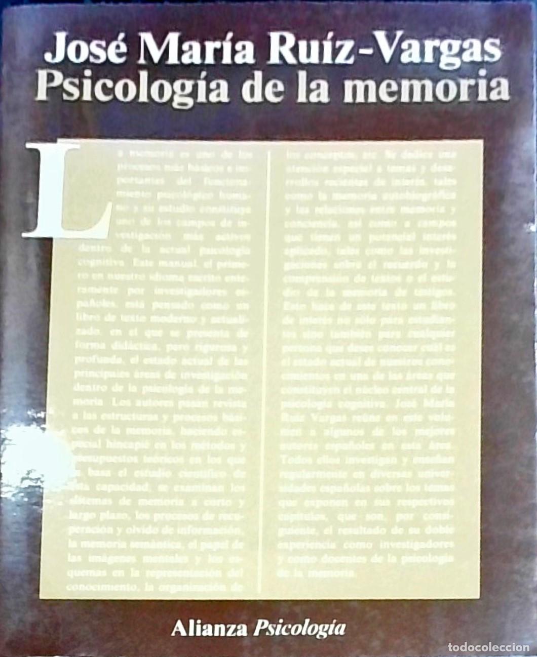 B&uuml;cher: Psicolog&iacute;a de la memoria - Jos&eacute; Mar&iacute;a Ru&iacute;z-Vargas: