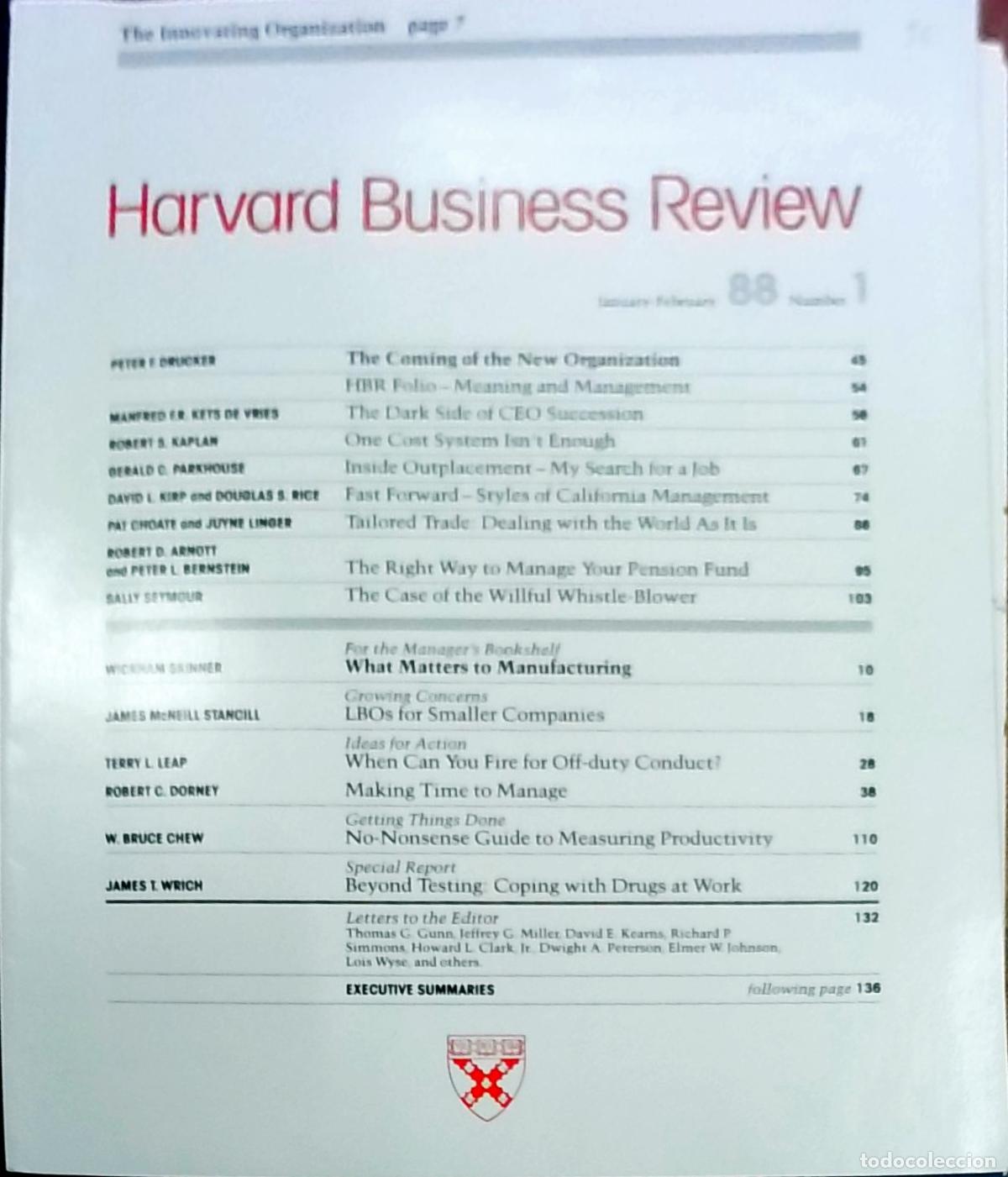 B&uuml;cher: Harvard Business Review Vol. 88, N&ordm; 1 - Enero - Febrero - REVISTA: