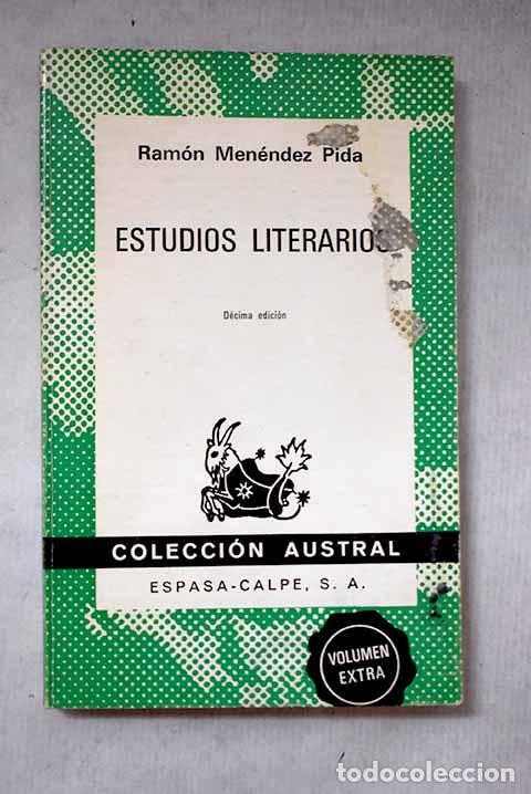 Libros: Estudios literarios: Men&eacute;ndez Pidal, Ram&oacute;n.- Men&eacute;ndez Pidal, Ram&oacute;n
