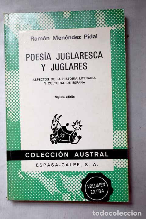 Libros: Poes&iacute;a juglaresca y juglares: Aspectos de la hist&oacute;ria literaria y cultural de Espa&ntilde;a
