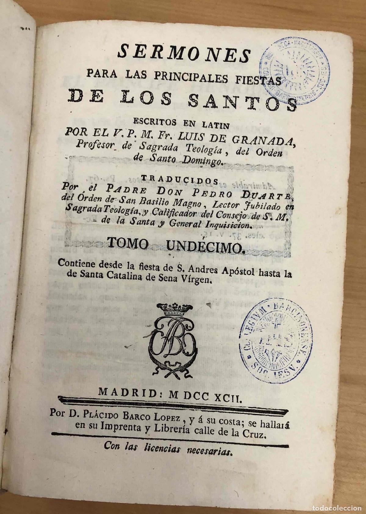 Libros: Sermones para las primeras fiestas de los santos - Fr. Luis de Granada