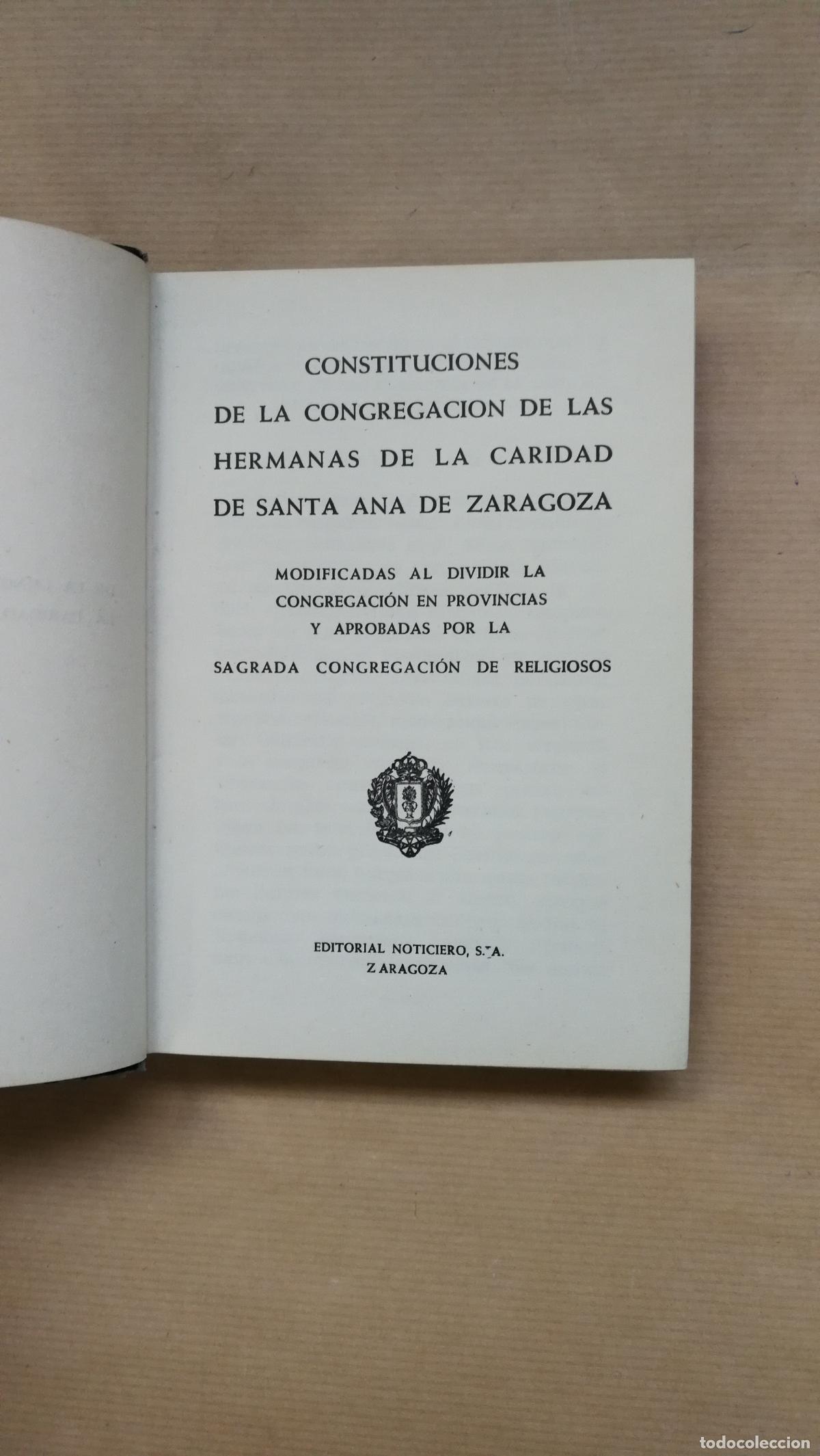 Libros: Constituciones de la Congregaci&oacute;n de las Hermanas de la Caridad de Santa Ana de Zaragoza