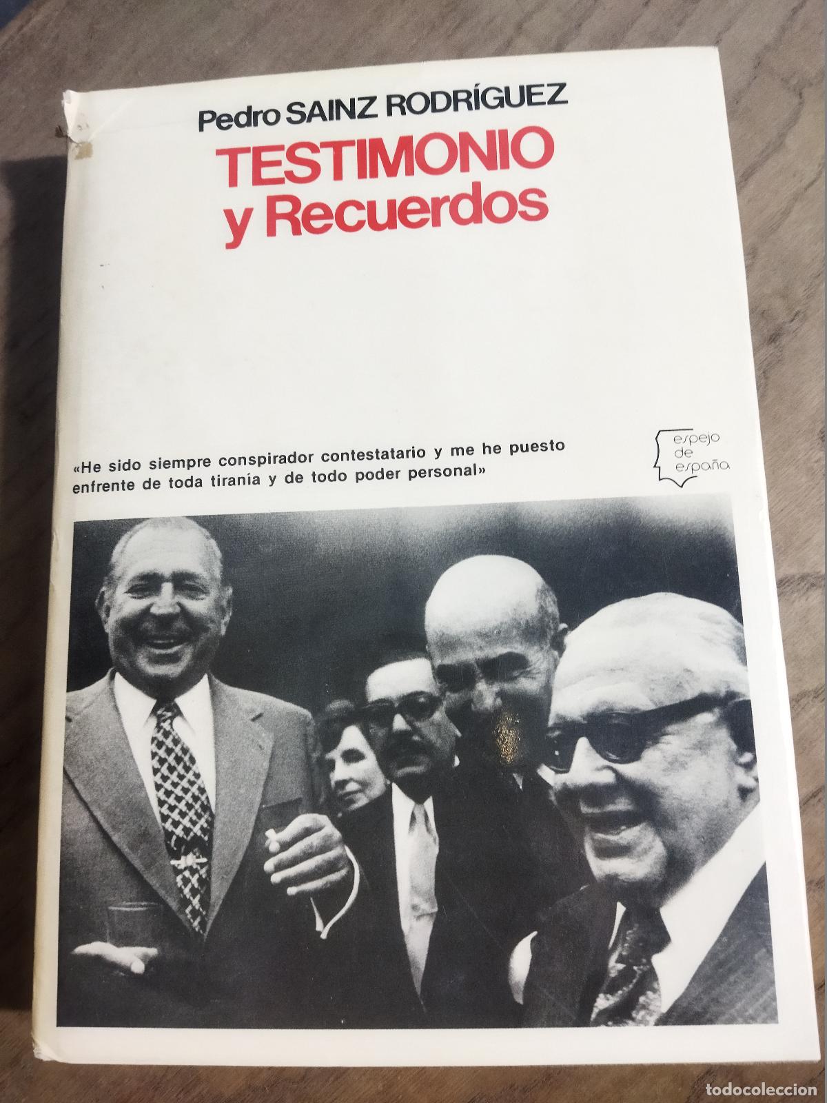B&uuml;cher: TESTIMONIO Y RECUERDOS - SAINZ RODRIGUEZ, PEDRO