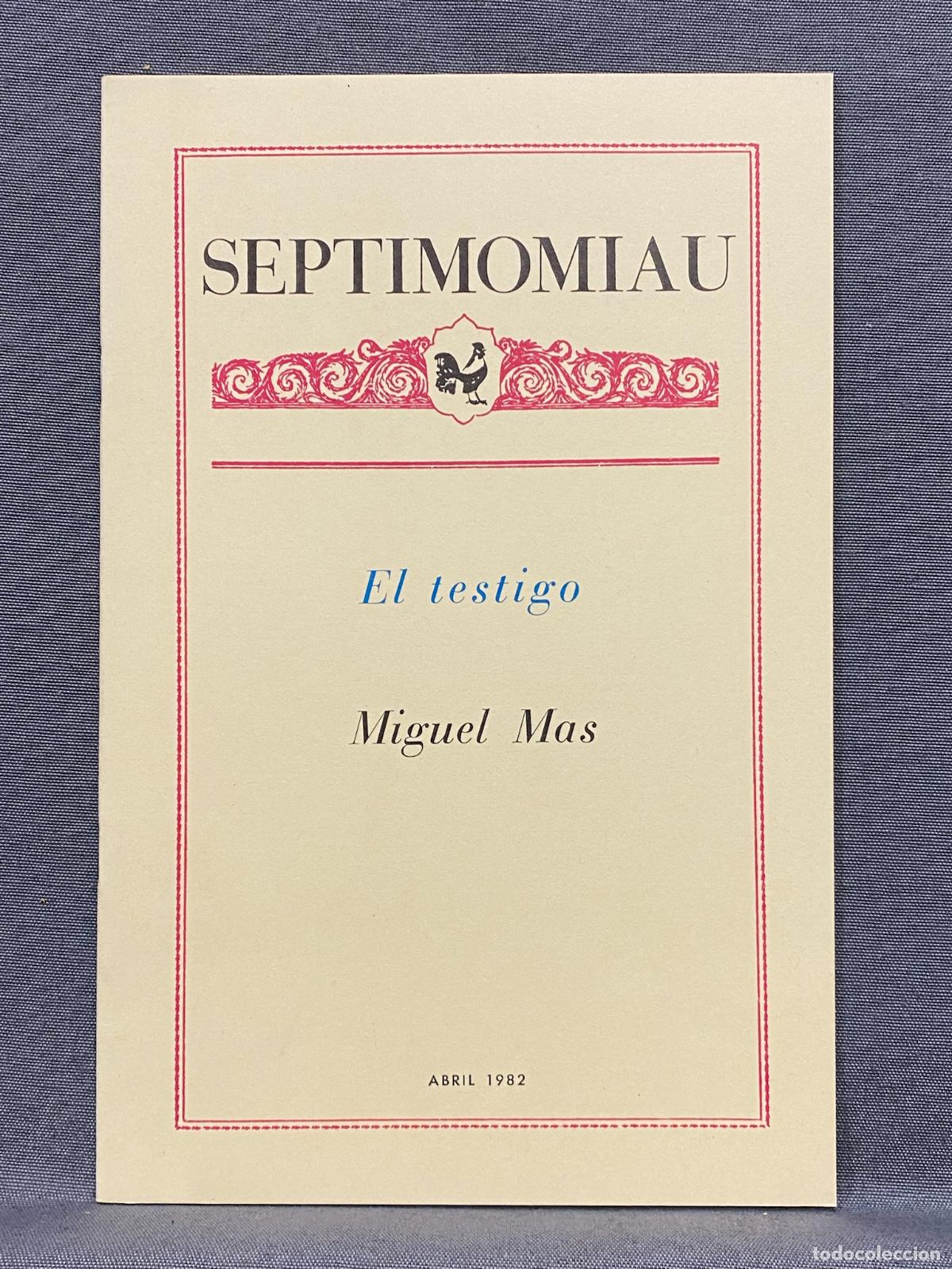 Libros: EL TESTIGO. - MAS, MIGUEL. - Foto 1