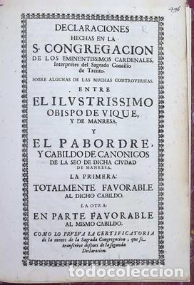 Libros: Declaraciones hechas en la S. Congregaci&oacute;n de los Eminentissimos cardenales...