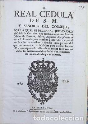 Livres: Real cedula de S.M. y se&ntilde;ores del consejo..