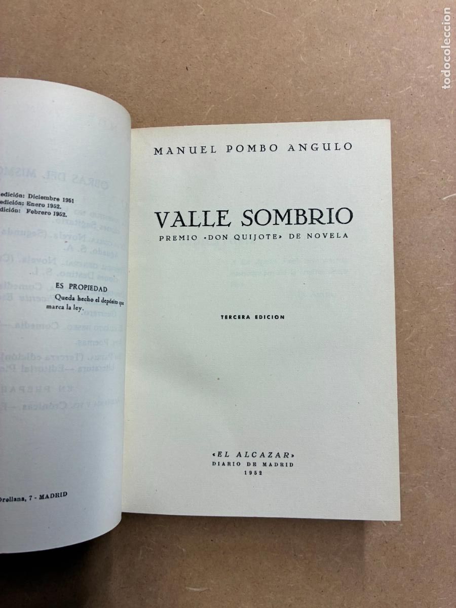 Libri di seconda mano: VALLE SOMBR&Iacute;O. - MANUEL POMBO ANGULO.