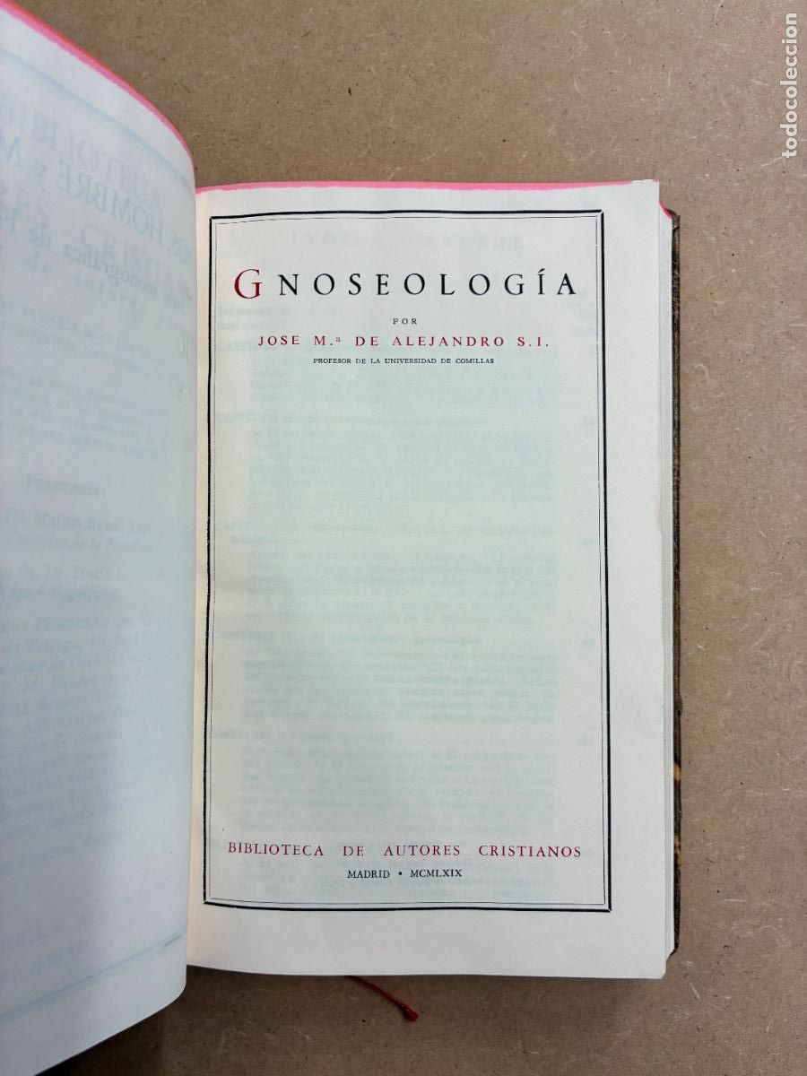 Libri di seconda mano: GNOSEOLOG&Iacute;A. - JOS&Eacute; M&ordf; DE ALEJANDRO.
