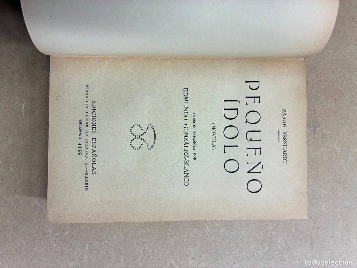 Libros: PEQUE&Ntilde;O &Iacute;DOLO. - SARAH BERNHARDT
