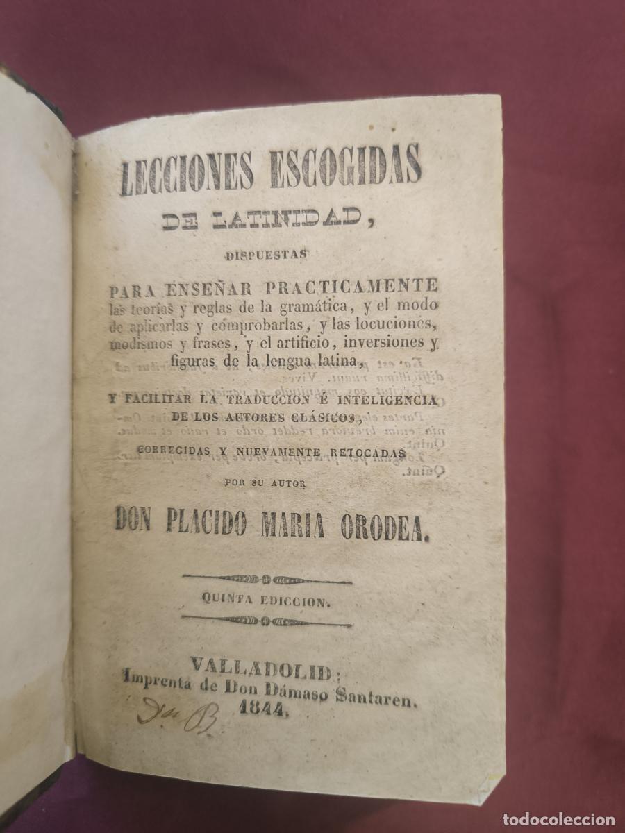 Libros: Lecciones escogidas de latinidad - Pl&aacute;cido Mar&iacute;a Orodea
