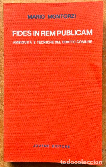 Libros: FIDES IN REM PUBLICAM. Ambiguita e tecniche del Diritto Comune - MONTORZI, MARIO