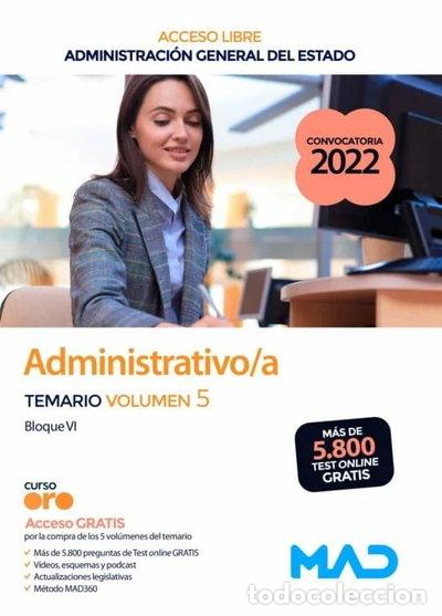 Libros: Administrativo de la Administraci&oacute;n General del Estado. Temario volumen 5 Blo...- 9788414258132