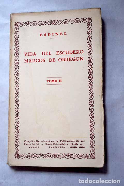 B&uuml;cher: Vida del escudero Marcos de Obreg&oacute;n, Tomo II.- Espinel, Vicente