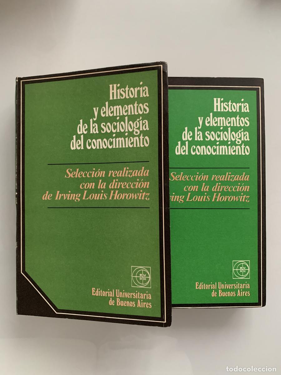 Livros em segunda m&atilde;o: HISTORIA Y ELEMENTOS DE LA SOCIOLOG&Iacute;A DEL CONOCIMIENTO (2 tomos) - Irving Louis Horowitz