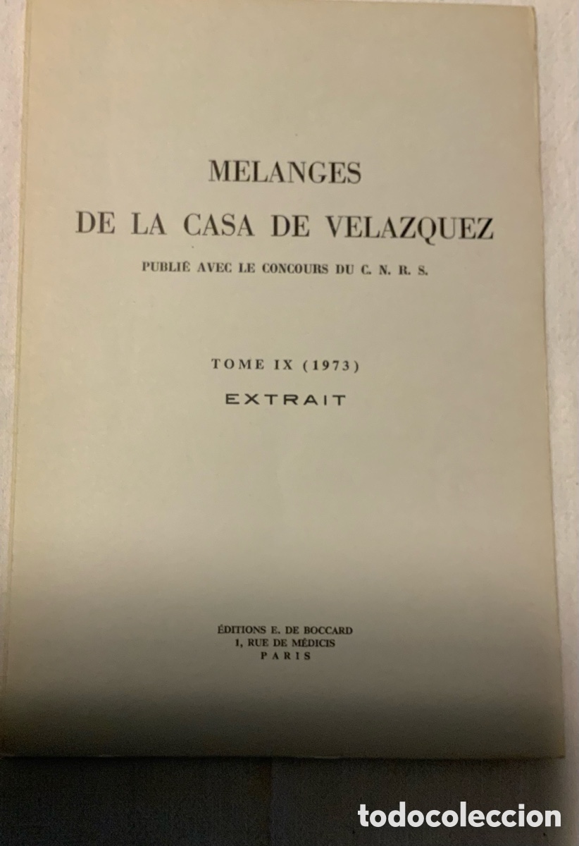 Libros: Melanges de la Casa de Velazquez. Edition E. De Bocccard. Paris - Foto 6