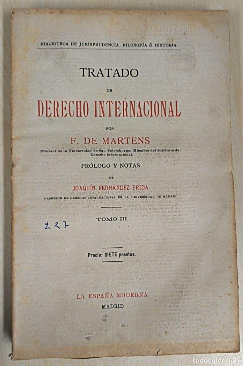 Libros: TRATADO DE DERECHO INTERNACIONAL Tomo III