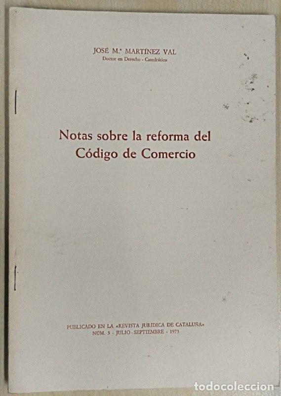Libros: NOTAS SOBRE LA REFORMA DEL CODIGO DE COMERCIO