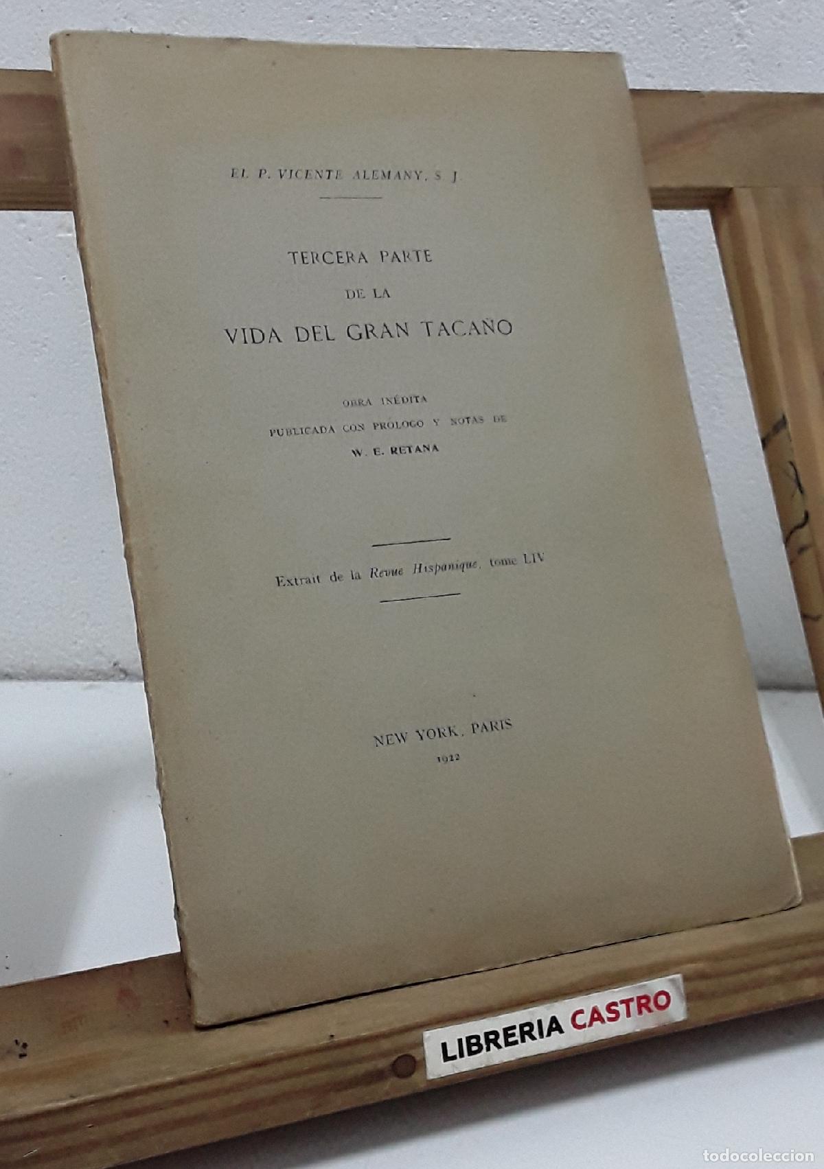 Libros: Tercera parte de la Vida del Gran Taca&ntilde;o - P. Vicente Alemany.