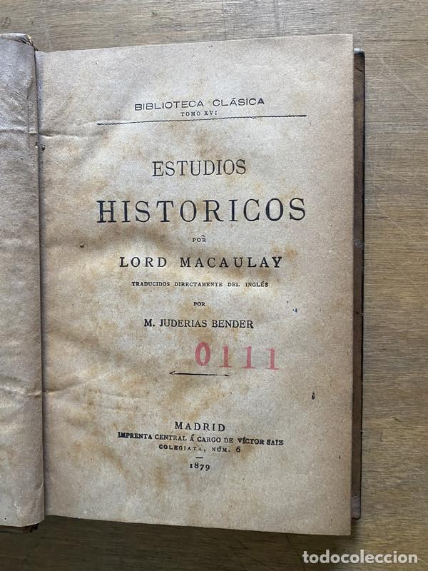 Libri di seconda mano: Estudios Historicos - Macaulay Lord