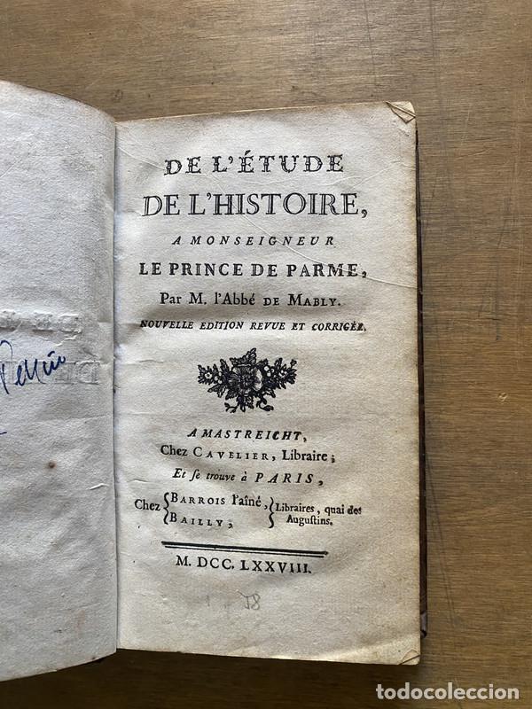 B&uuml;cher: De l'etude de l'Histoire - Mably Abbe de